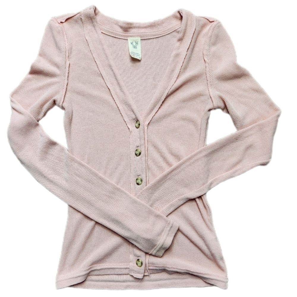 We The Free Pink Button Sweater Size XS